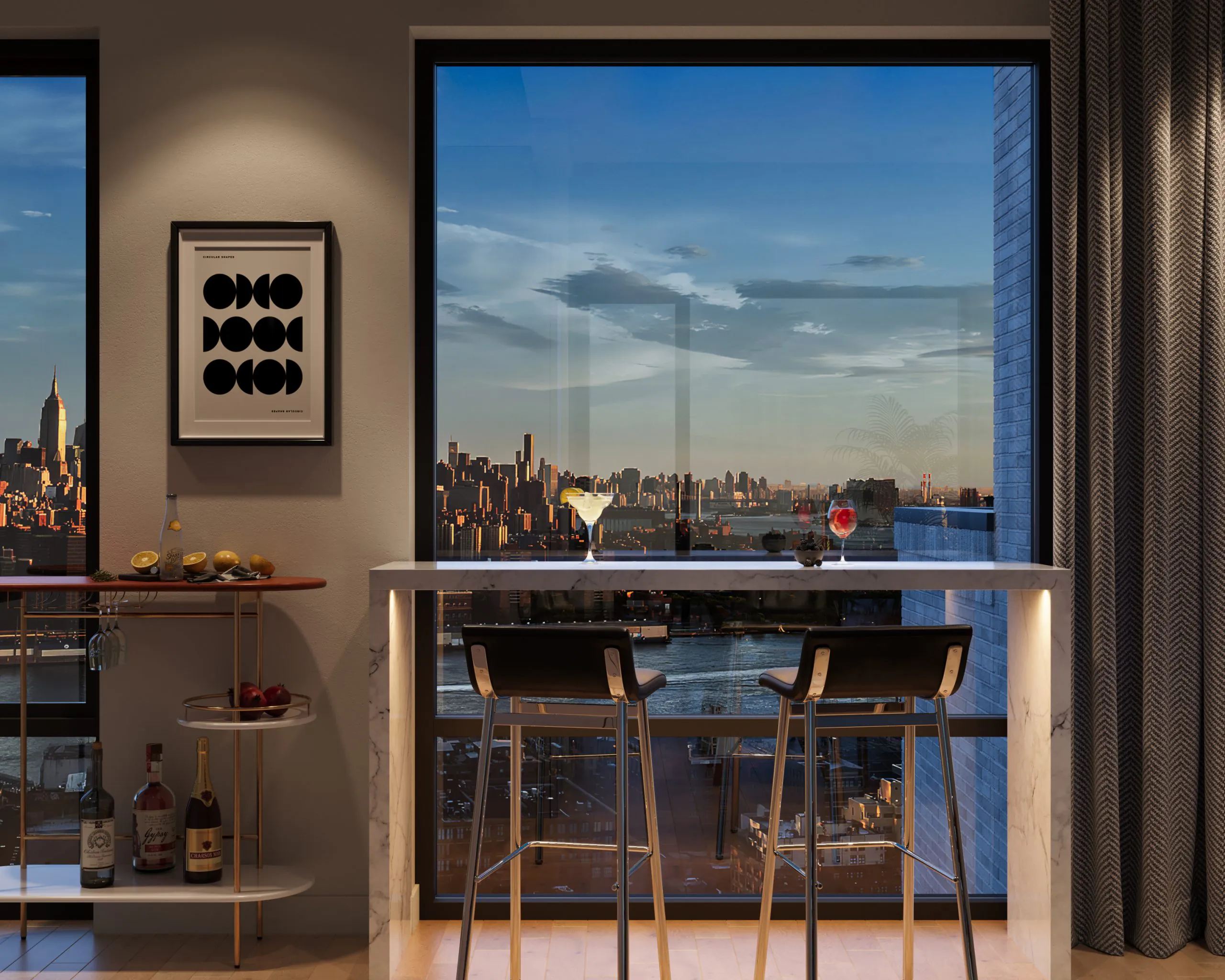 Amnia BK city skyline views from your Kitchen